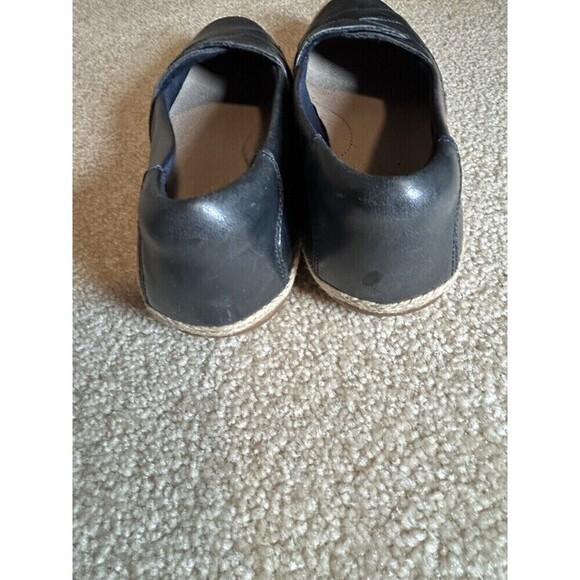 CLARKS 7.5M Danelly Shine Jute Woven Leather Flats Loafer Dark Navy - Picture 5 of 10